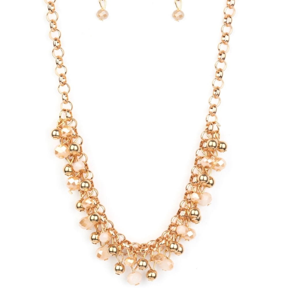 Gold necklace and bracelet set